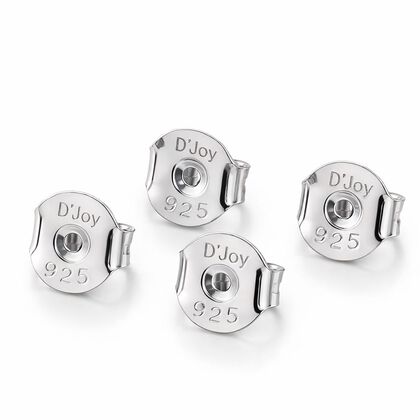 2er Set - Ohrsteckerverschl&uuml;ss, 925 Silber platiniert