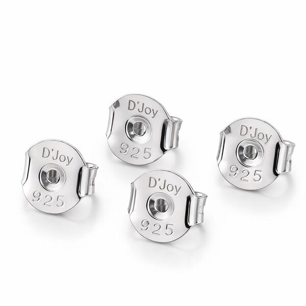 2er Set - Ohrsteckerverschl&uuml;ss, 925 Silber platiniert