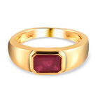 Afrikanischer Rubin-Ring, (Fissure gefüllt), 925 Silber vergoldet (Größe 16.00) ca. 1,62 ct