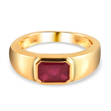 Afrikanischer Rubin-Ring, (Fissure gefüllt), 925 Silber vergoldet