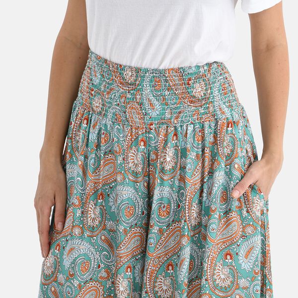 Gesmokte Taillen-Culottes mit Paisleymuster, Einheitsgr&ouml;&szlig;e, Hellblau image number 5