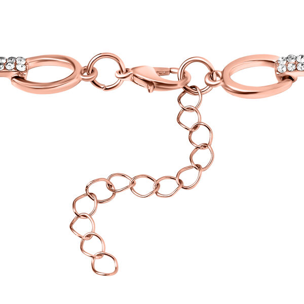 Rosa Kristall, Weißer Kristall Halskette ca. 50 cm  Std Rose image number 3