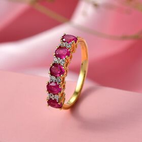 D'Joy afrikanischer Rubin und Zirkon Ring - 1,39 ct.