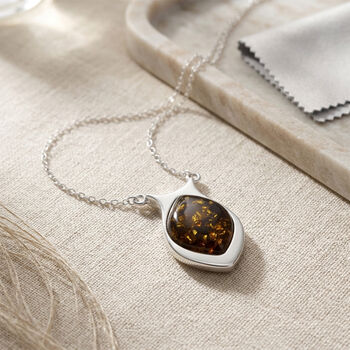 Nat&uuml;rlicher Bernstein Halskette ca. 45 cm 925 Silber