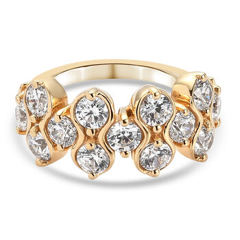 LUSTRO STELLA - feinster Zirkonia-Ring, 925 Silber vergoldet (Gr&ouml;&szlig;e 16.00)