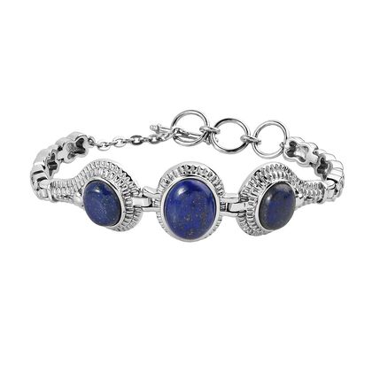 Lapislazuli Armband ca. 18 cm 316L Edelstahl ca. 25.00 ct