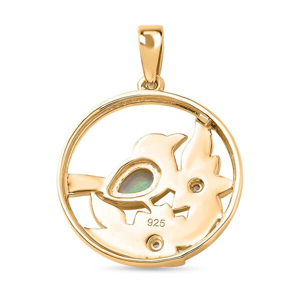 AA nat&uuml;rlicher &auml;thiopischer Welo Opal und Zirkon-Anh&auml;nger - 0,34 ct. image number 6