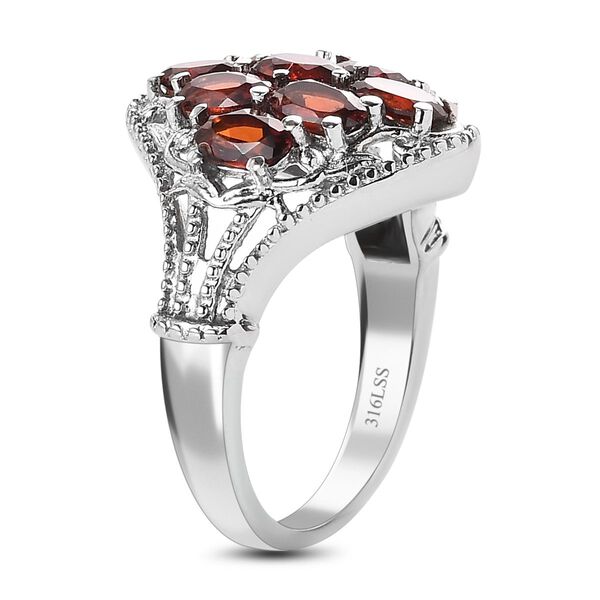 Natürlicher Mosambik Granat Ring, Edelstahl (Größe 16.00) ca. 2.56 ct image number 5