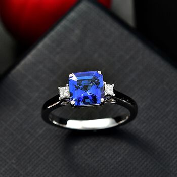 RHAPSODY AAAA Tansanit und VS Diamant Ring in 950 Platin - 1,93 ct.