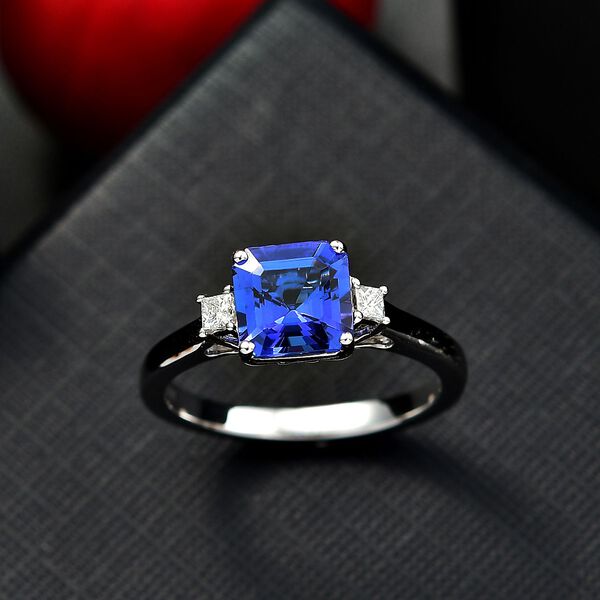 RHAPSODY AAAA Tansanit und VS Diamant Ring in 950 Platin - 1,93 ct. image number 2