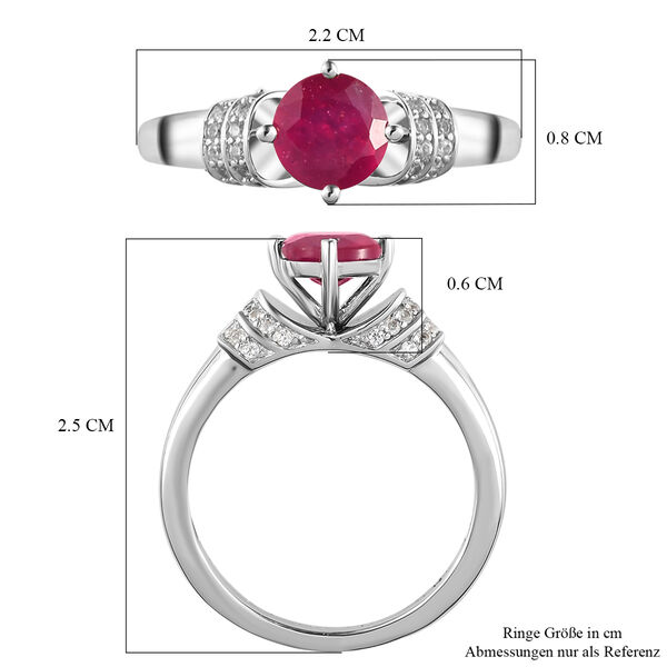 Afrikanischer Rubin und wei&szlig;er Zirkon-Ring - 1,53 ct. image number 7