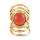 Roter Achat Ring Reiner Edelstahl, (Größe 16.00) ca.0 vergoldet 5.00 ct