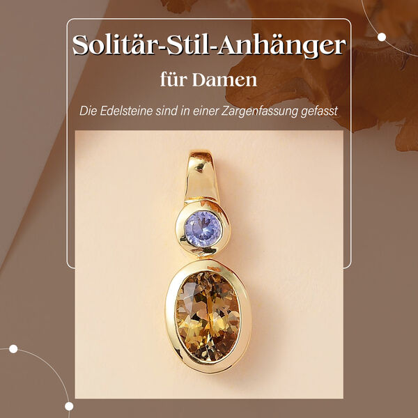 AA Nat&uuml;rlicher goldener Tansanit und Tansanit Anh&auml;nger - 1,20 ct. image number 2
