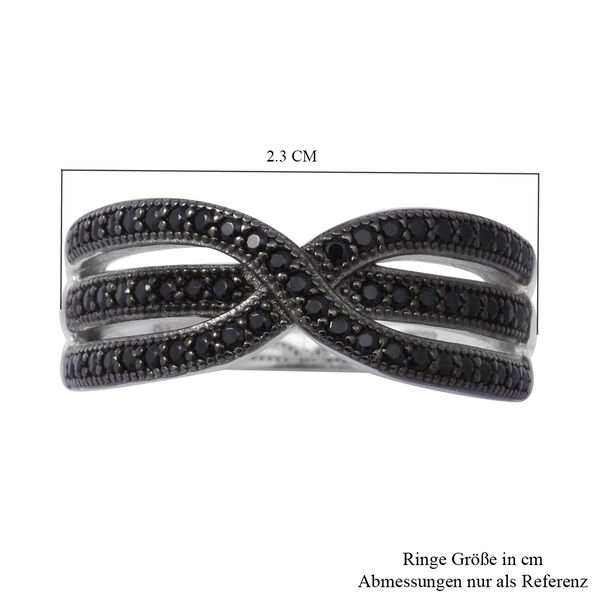 Schwarzer Spinell Ring 925 Silber rhodiniert  ca. 0,59 ct image number 5