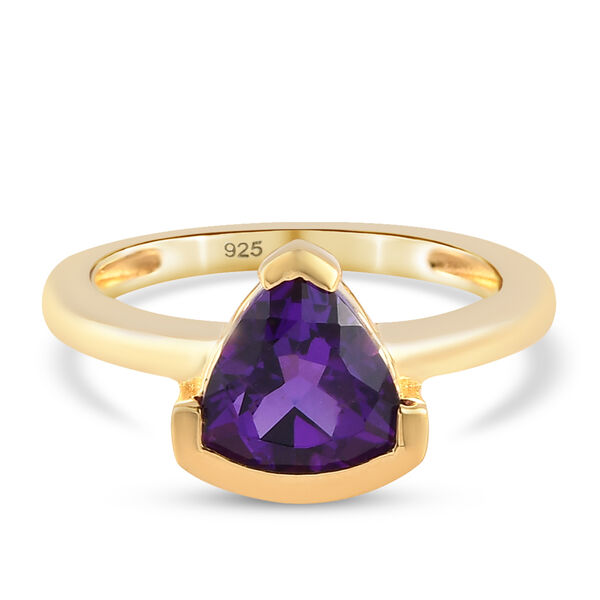 Afrikanischer Amethyst-Ring, 925 Silber vergoldet  ca. 1,77 ct