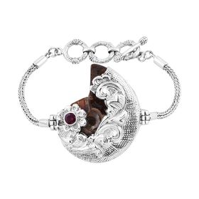 Royal Bali Kollektion- Ammonit und Rhodolith Granat Armband 19 cm- 20,61 ct.