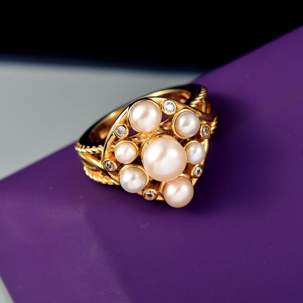 Süßwasser Perle (6-6.5 mm) Ring Nickelfreies Messing (Größe 17.00) 6.74 ct image number 2