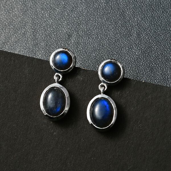 AAA Labradorit Ohrringe 925 Silber rhodiniert ca. 6.38 ct image number 3