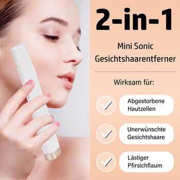 Mini Sonic Gesichtshaarentferner, 12 Klingen, wei&szlig;