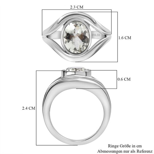 Prasiolith Ring, Edelstahl, (Gr&ouml;&szlig;e 17.00), ca. 2.38 ct image number 7