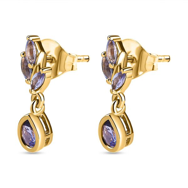 Floral Drop Tansanit Ohrringe - 1,02 ct. image number 5