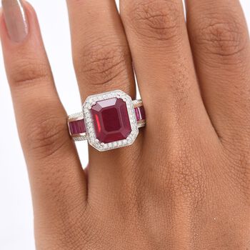 D'Joy AA Afrikanischer Rubin und Moissanit Ring - 12,29 ct.