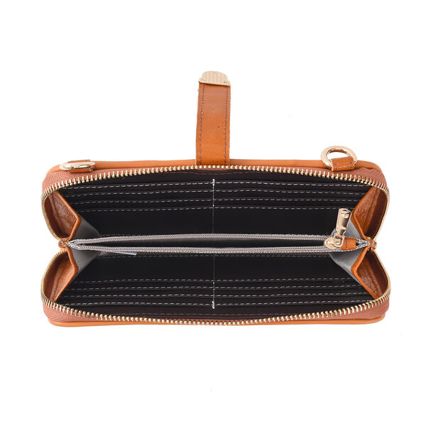 CHAOS BY ELSIE - Gewebte Umh&auml;ngetasche aus 100% echtem Leder mit RFID Schutz, Gr&ouml;&szlig;e 20x2x11 cm, Hellbraun image number 6