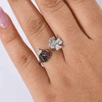 GP Trionfo Kollektion - Mosambik Granat, schwarzer Spinell, Zirkon und Kanchanaburi blauer Saphir Ring - 0,41 ct.