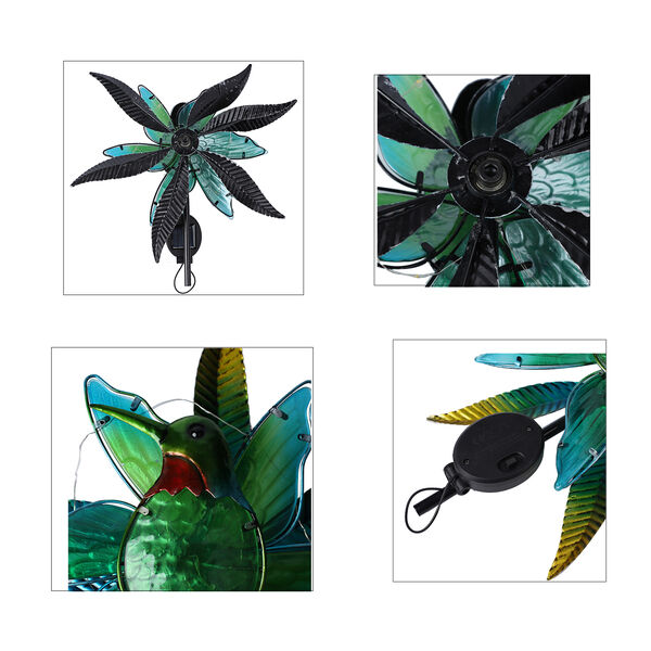 Windrad Kolibri, Größe 25x15x117 cm, Mehrfarbig image number 4