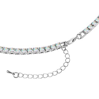 Kunsthandwerklicher wei&szlig;er AB-Farbkristall mit 50cm Halskette