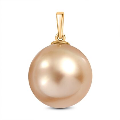 EXTREME SELTEN ILIANA - AAA Goldene S&uuml;dsee Perle (13-14 mm) Anh&auml;nger, 750 Gelb Gold