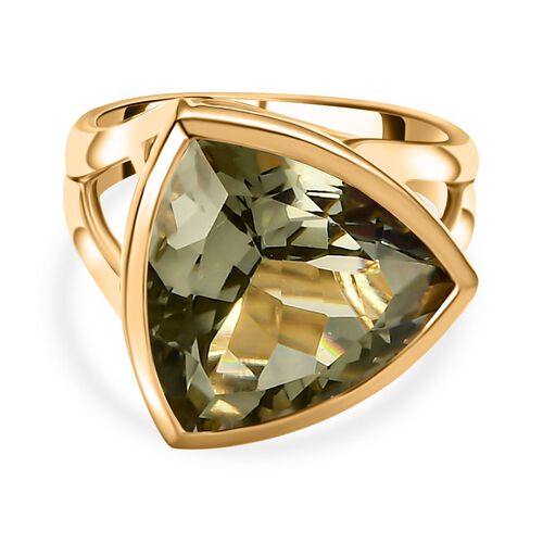 AAA Prasiolith Ring, 925 Silber vergoldet, (Größe 18.00) ca. 9.43 ct image number 0