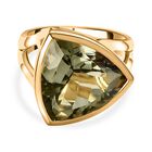 AAA Prasiolith Ring, 925 Silber vergoldet, (Größe 18.00) ca. 9.43 ct