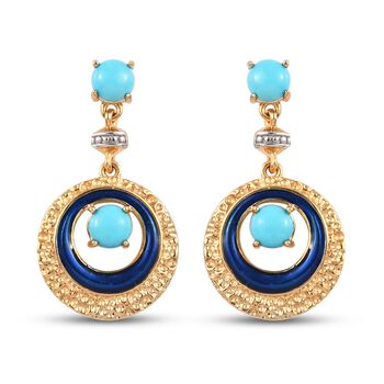 Nat&uuml;rlicher Sleeping Beauty T&uuml;rkis Ohrringe 925 Silber Vermeil 0.73 ct