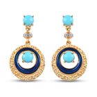 Natürlicher Sleeping Beauty Türkis Ohrringe 925 Silber Vermeil 0.73 ct