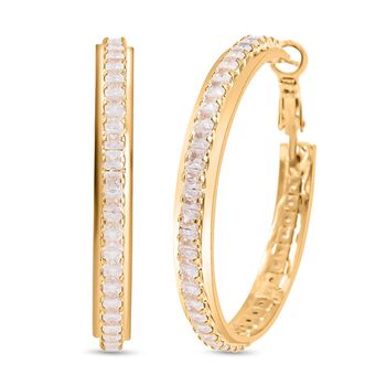 Wei&szlig;er Zirkonia Ohrringe, goldfarben