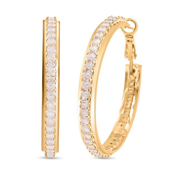 Wei&szlig;er Zirkonia Ohrringe, goldfarben