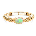 AA Natürlicher, äthiopischer Welo Opal Ring, 925 Silber Gelbgold Vermeil, (Größe 16.00) ca. 0.33 ct