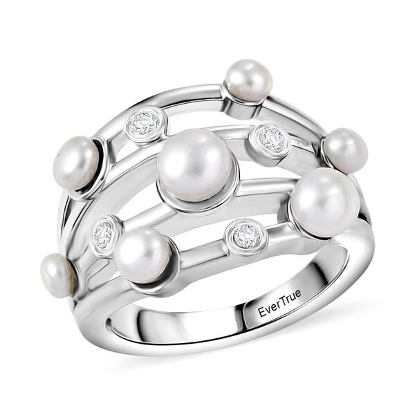 EVER TRUE Süßwasser Perle (5-5.5 mm) Ring Nickelfreies Messing (Größe 18.00), Silberfarben image number 3