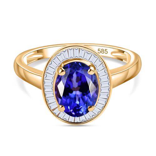 AAA Tansanit und Diamant Ring in 585 Gold - 1,88 ct. image number 0