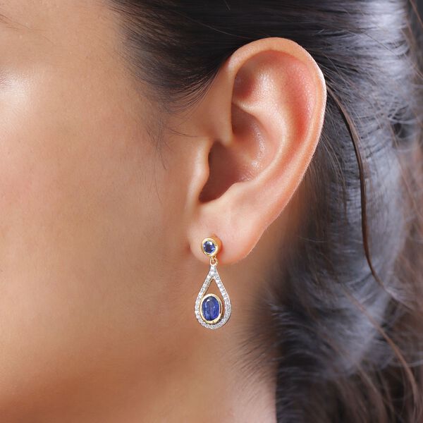 Kaschmir Kyanit und Zirkon-Ohrh&auml;nger - 3,38 ct. image number 3