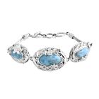 Royal Bali - Larimar Armband ca. 19 cm 925 Silber ca. 18.52 ct