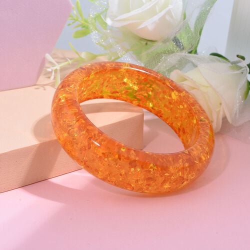 Synthetischer Bernstein Armreif 7.5 cm ca. 200,00 ct. image number 1