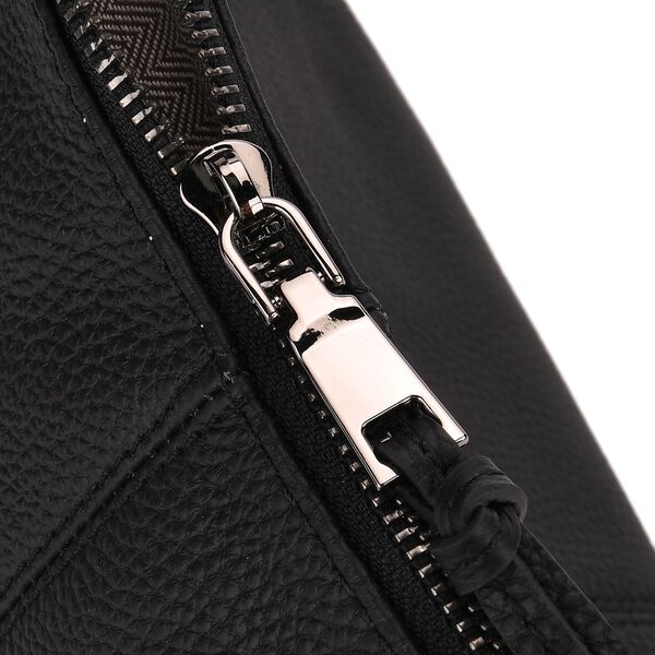 Echtleder-Hobo-Tasche mit abnehmbarem Schulterriemen, 41x10x35cm, Tiefschwarz image number 7