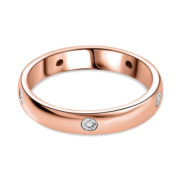 Diamant P Bandring, 925 Silber mit Roségold Vermeil image number 6