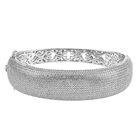 Weißer Zirkon Armreif ca. 19 cm 925 Silber rhodiniert ca. 13,18 ct.