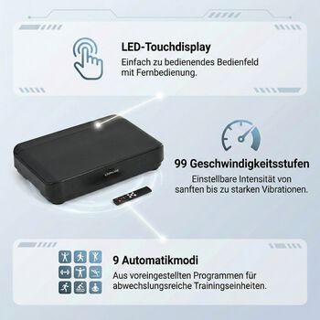 LIVMORE Vibrationsplatte Trainingsger&auml;t mit Fernbedienung, LED Display, Schwarz