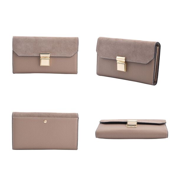 100% Echtleder Clutch mit RFID Schutz, Beige image number 10