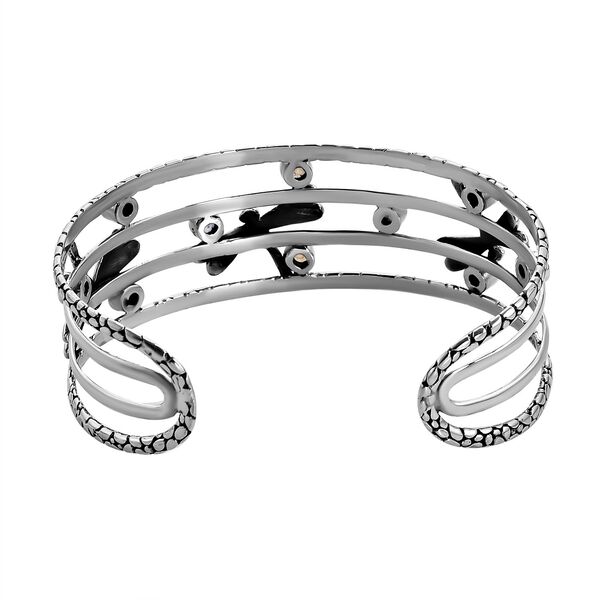 Royal Bali Kollektion - Roter Granat, Himmelblauer Topas Armreif ca. 19 cm 925 Silber ca. 2.89 ct image number 4