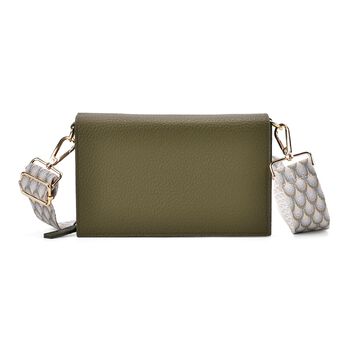 Crossbody-Tasche mit &Uuml;berschlag, Gliederriemen und RFID-Schutz, 20x4x14 cm, Gr&uuml;n